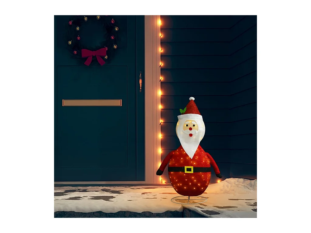 Decorazione natalizia Figurina di Babbo Natale LED Tessuto di lusso 90 cm