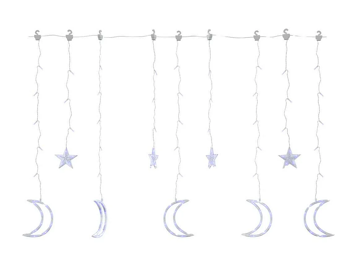 Guirnalda de luces estrella y luna con mando a distancia 345 LEDs