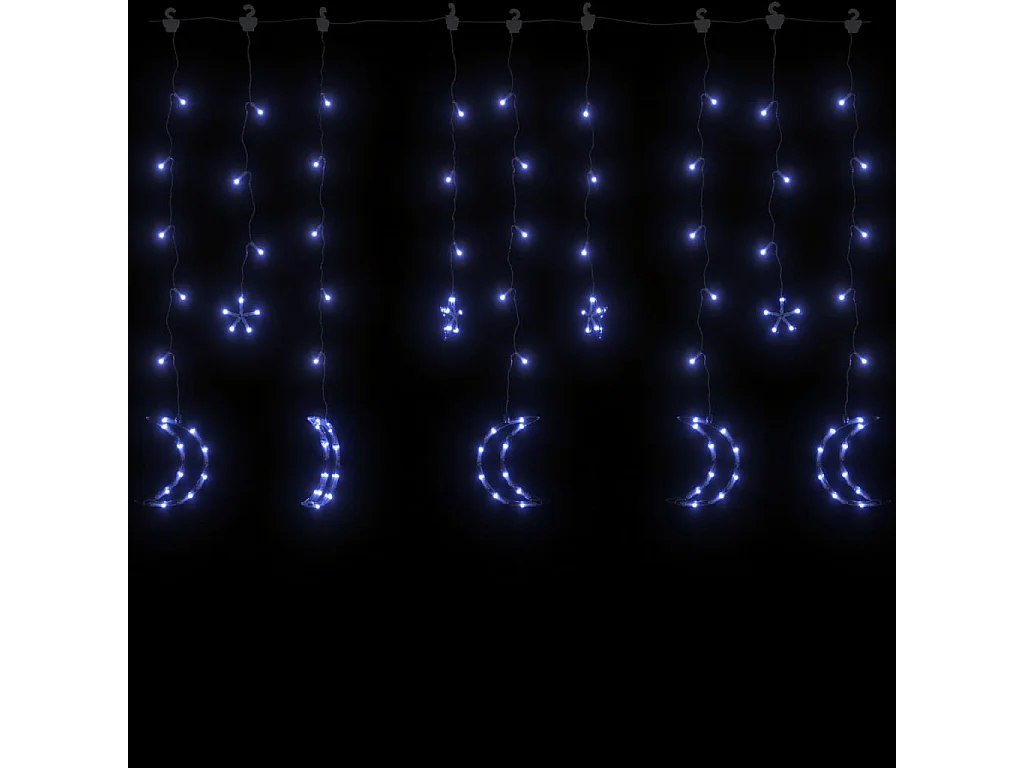 Guirnalda de luces estrella y luna con mando a distancia 345 LEDs