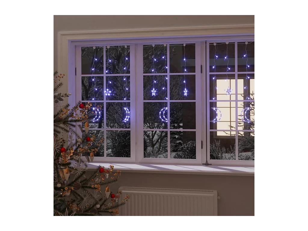 Guirlande lumineuse étoile et lune avec télécommande 345 LED