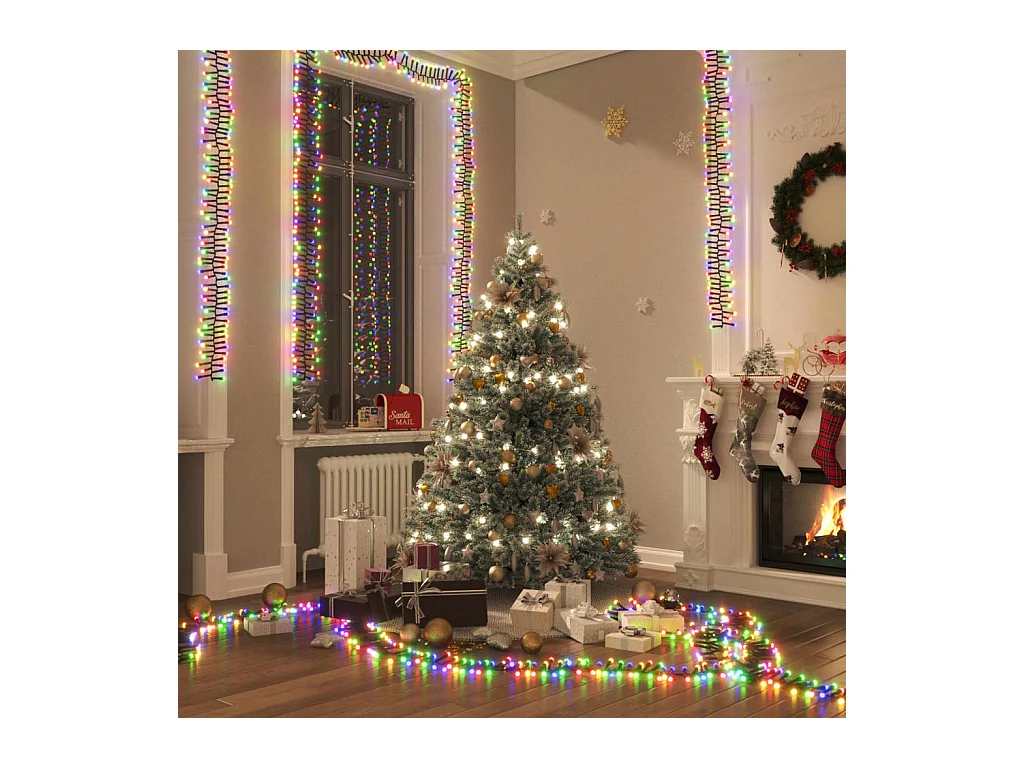 Ghirlanda luminosa a LED raggruppata 1000 LED Multicolor 11m PVC