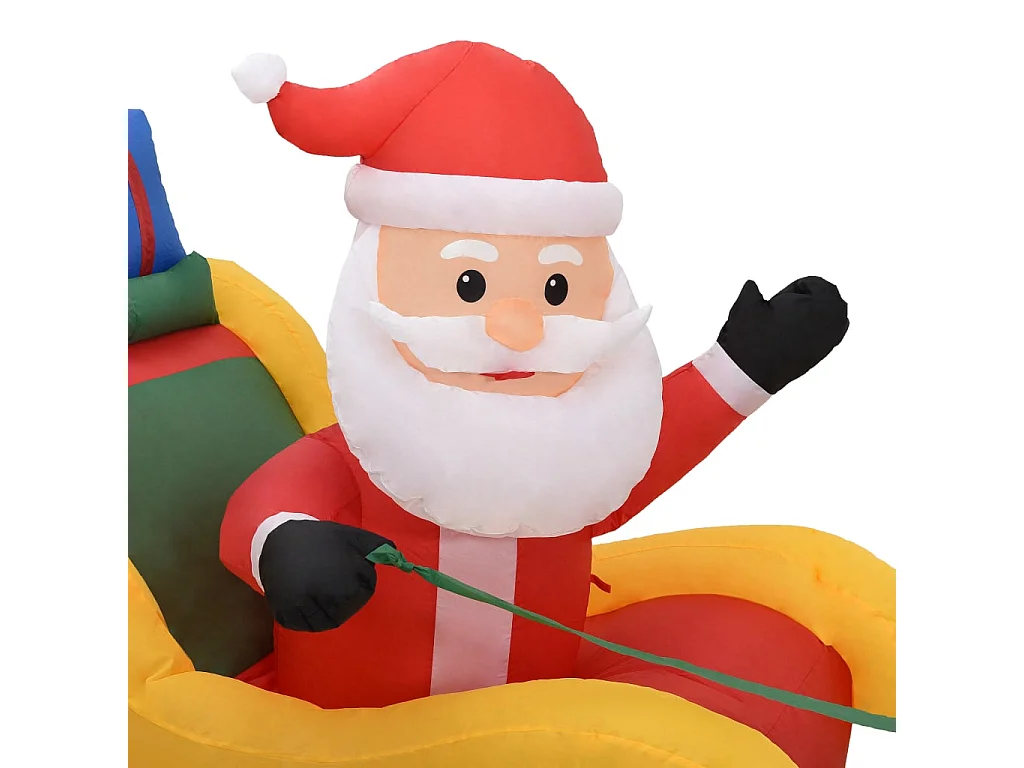 Aufblasbare Weihnachtsmann- und Rentier-LED-Dekoration, 490 cm