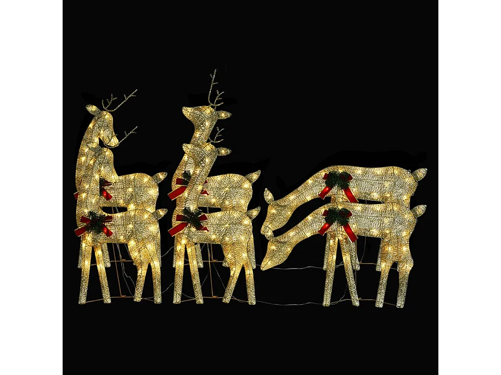 Rennes de Noël 6 pcs Doré Blanc chaud Maille