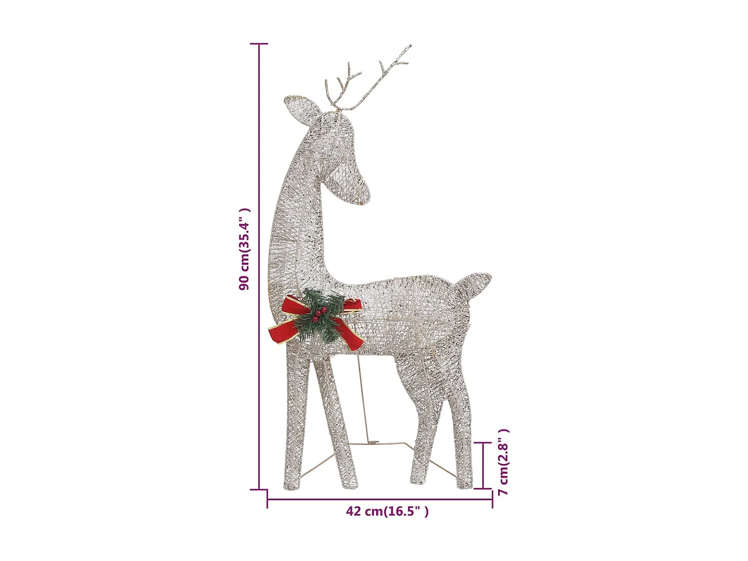 Rennes de Noël 6 pcs Doré Blanc chaud Maille