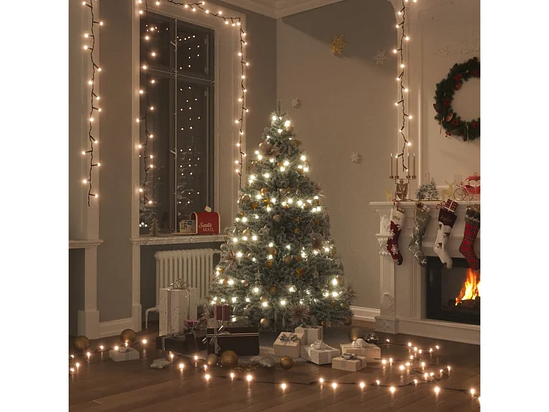 Guirlanda de LED com 300 LEDs brancos quentes 30 m PVC