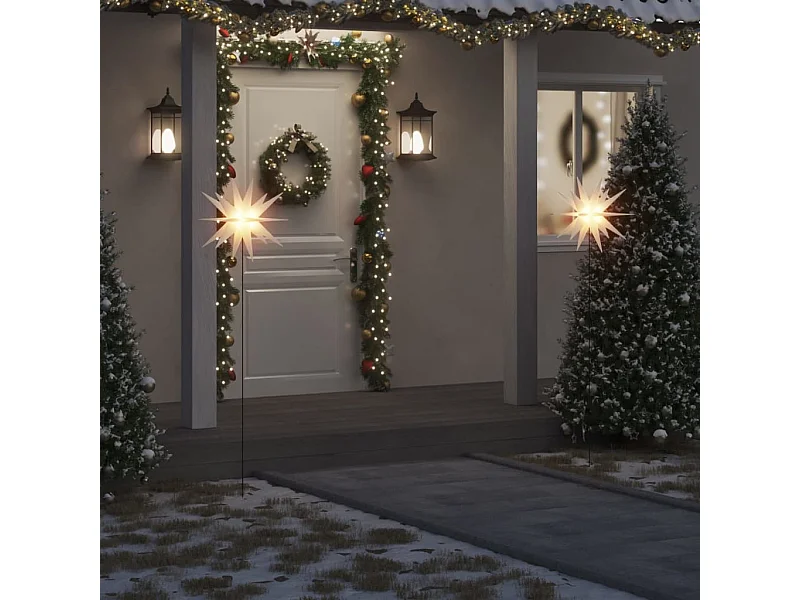 Lumière de Noël avec piquet LED pliable blanc 57 cm