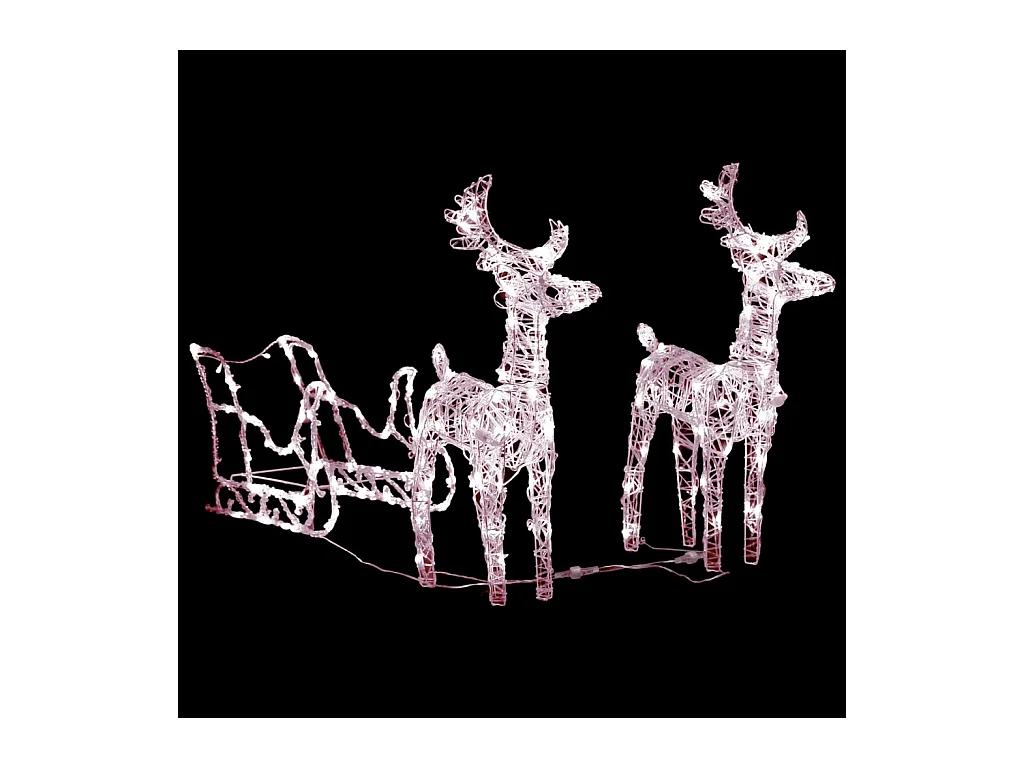 Weihnachtsdekoration Rentier und Schlitten 160 LED 130 cm Acryl