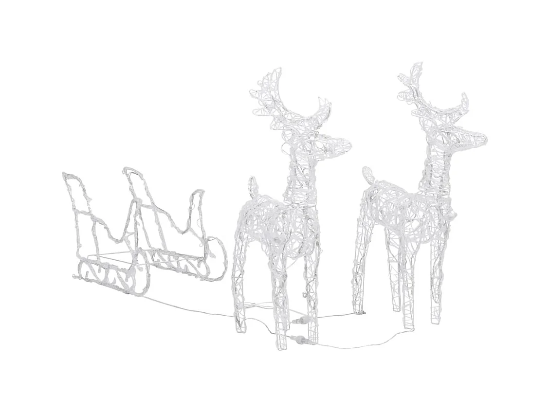 Weihnachtsdekoration Rentier und Schlitten 160 LED 130 cm Acryl