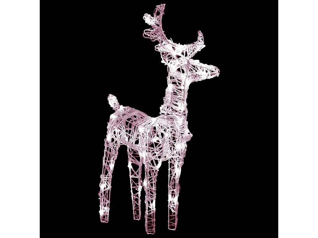 Décoration de Noël Rennes et traîneau 160 LED 130 cm Acrylique