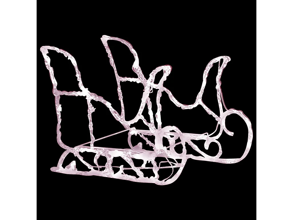 Décoration de Noël Rennes et traîneau 160 LED 130 cm Acrylique