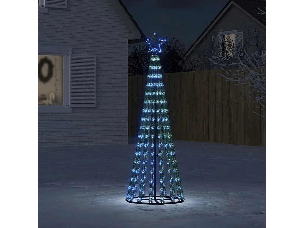 Arbre de Noël lumineux conique 275 LED bleu 180 cm