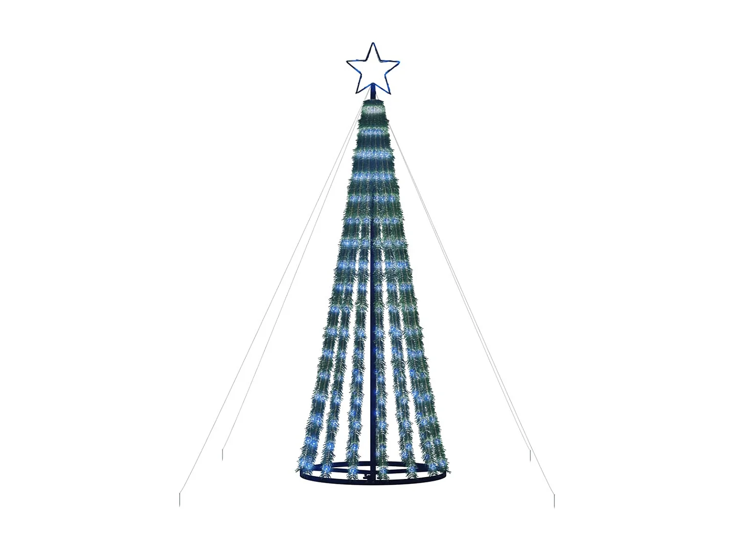 Arbre de Noël lumineux conique 275 LED bleu 180 cm