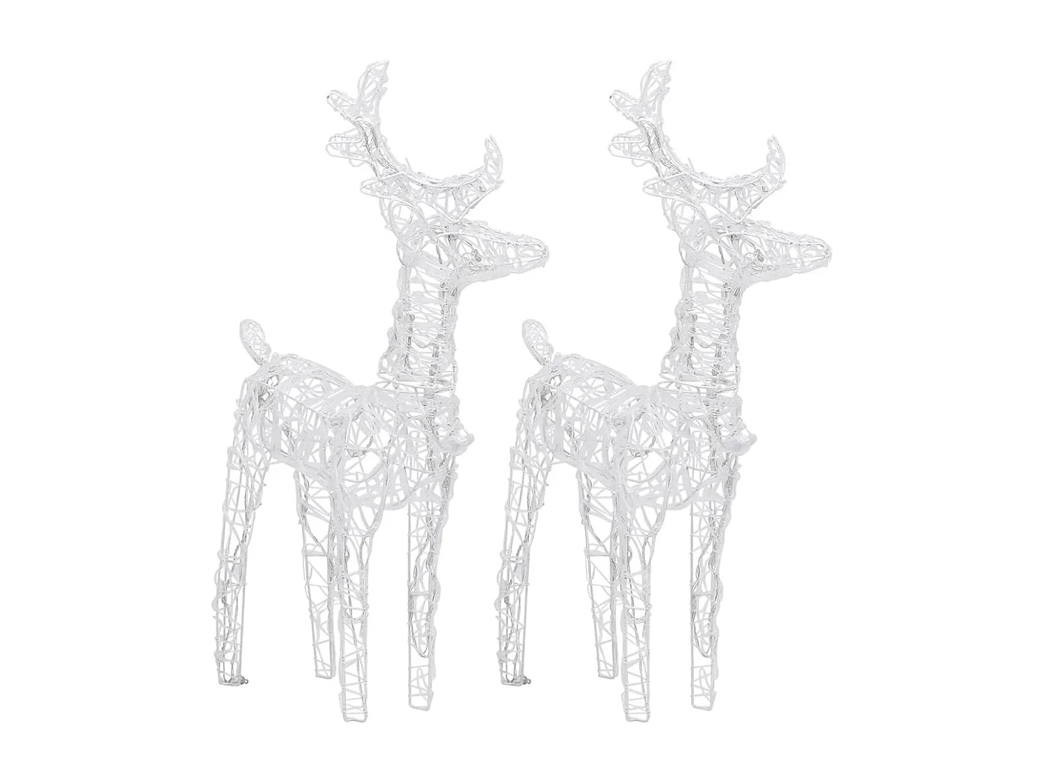 Renna natalizia 2 pezzi 80 LED in acrilico bianco freddo