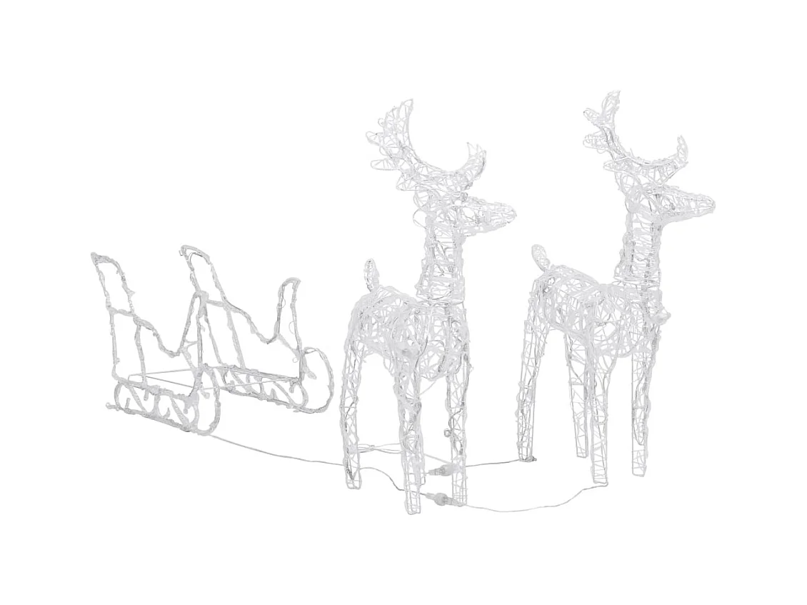 Weihnachtsdekoration Rentier und Schlitten 160 LED 130 cm Acryl