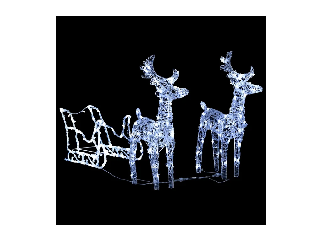 Weihnachtsdekoration Rentier und Schlitten 160 LED 130 cm Acryl