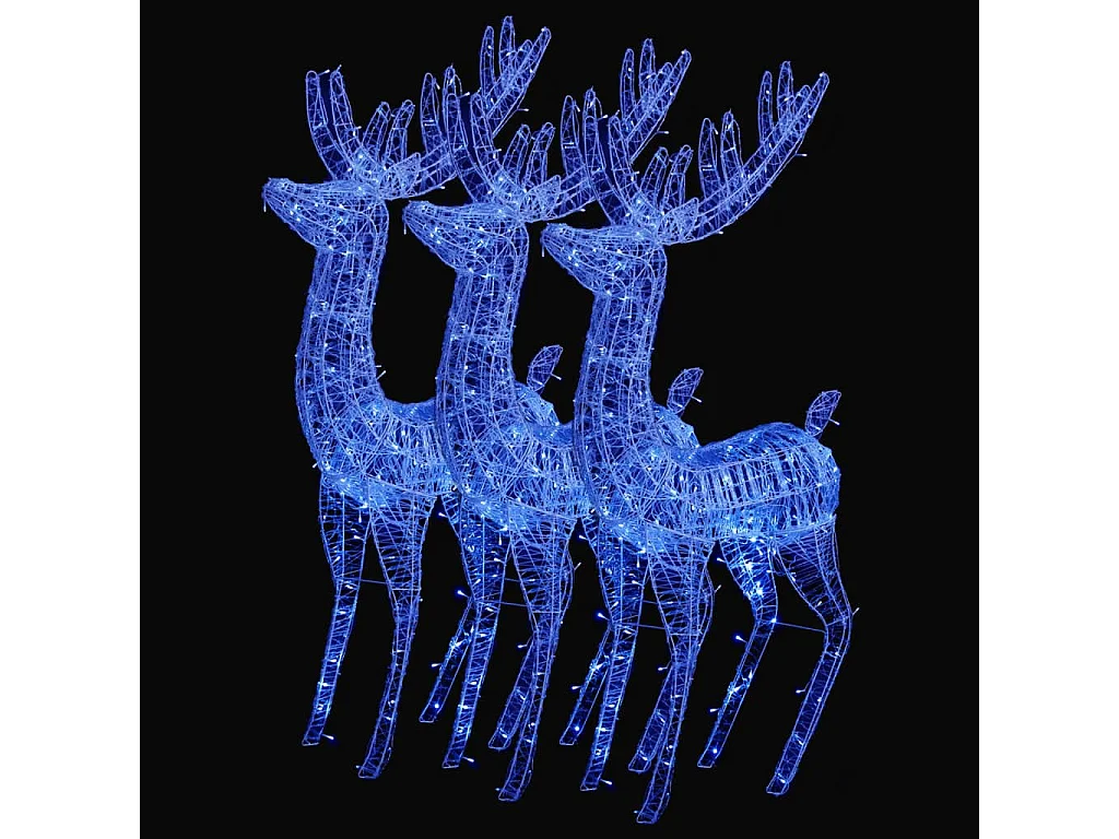 XXL Rena de Natal Acrílico 250 LED 3 unidades 180 cm Azul