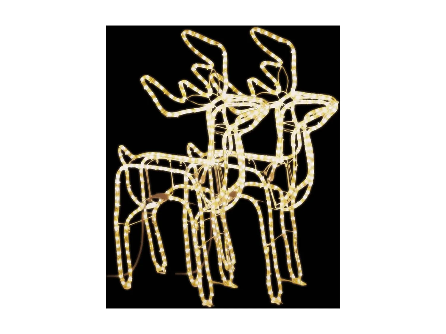 Rennes de Noël 2 pcs Blanc chaud 76x42x87 cm