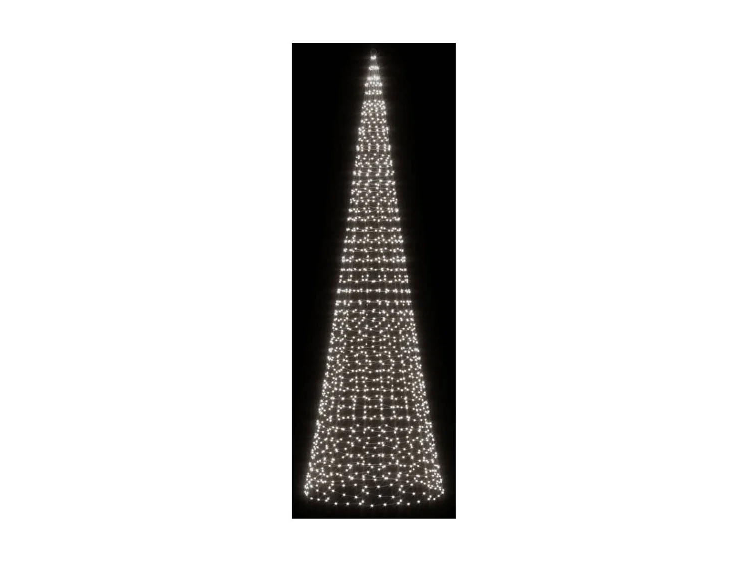 Albero di Natale illuminato su asta portabandiera 1534 LED bianchi 500 cm