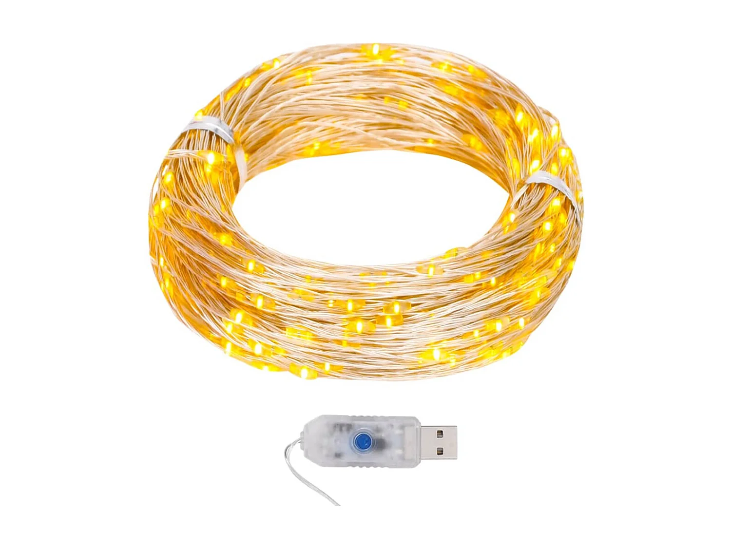 Guirlanda de luz micro LED 40m 400LED branco quente 8 funções