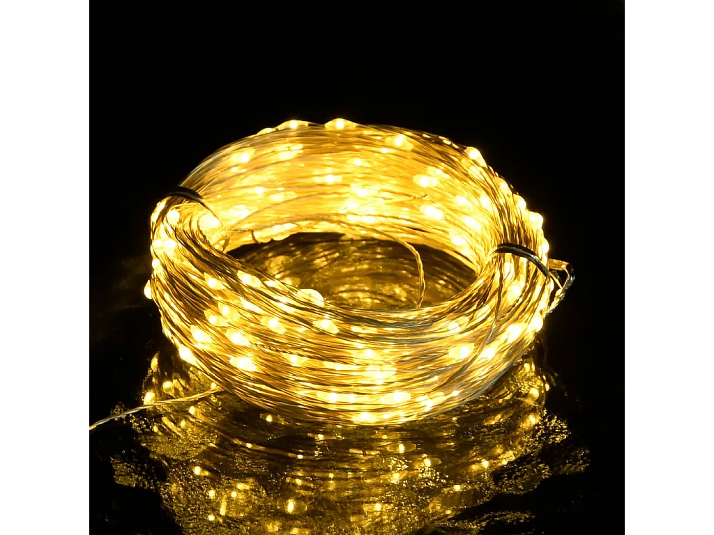 Guirlanda de luz micro LED 40m 400LED branco quente 8 funções