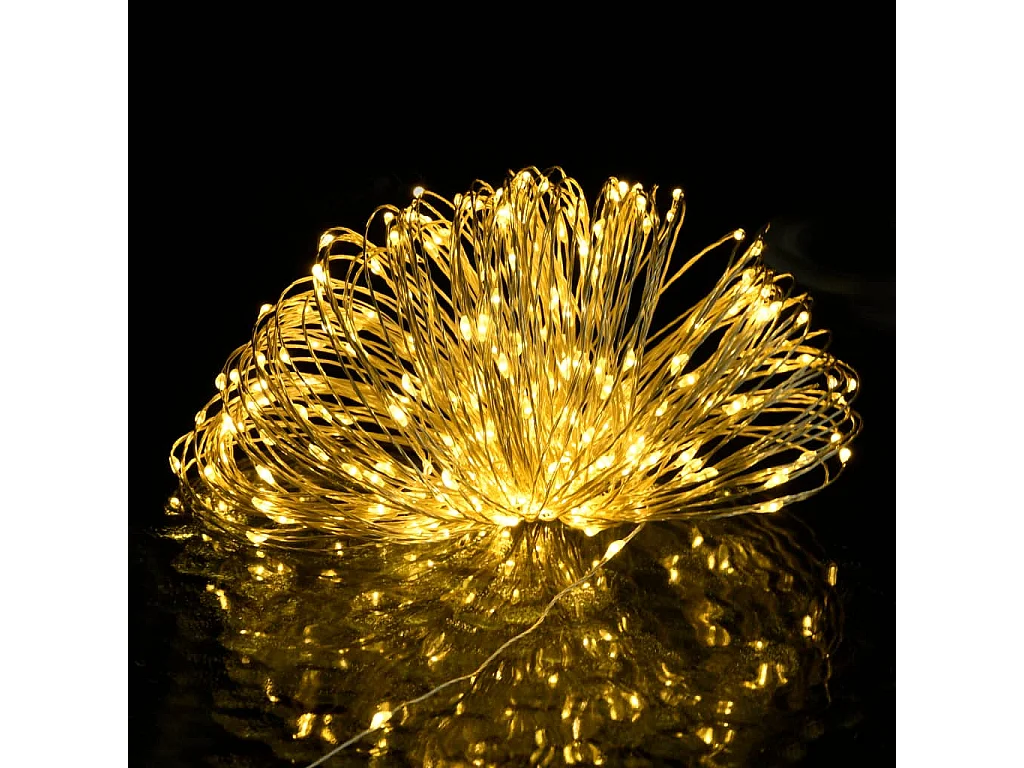 Guirlanda de luz micro LED 40m 400LED branco quente 8 funções