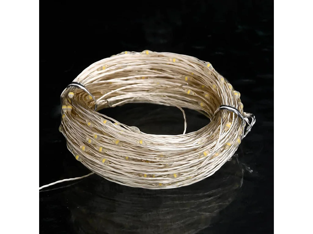 Guirlanda de luz micro LED 40m 400LED branco quente 8 funções