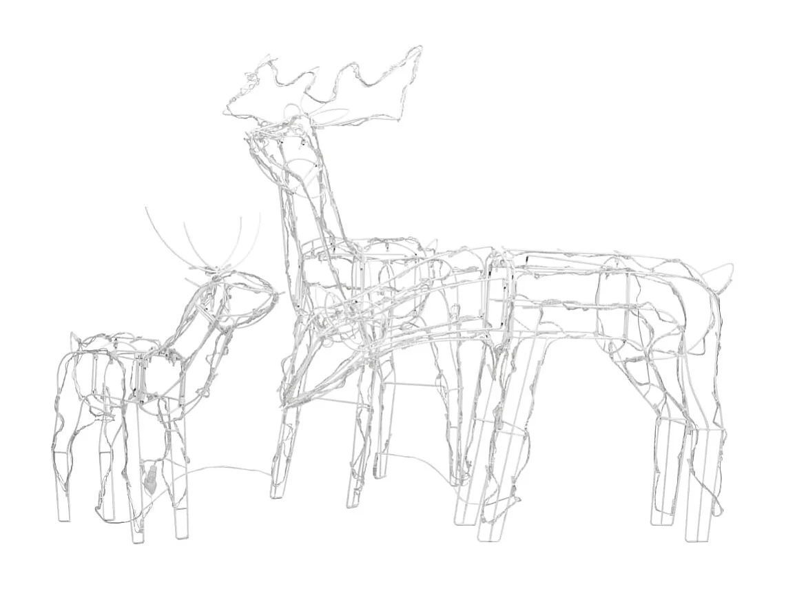 Cordón de luz navideña 3 piezas Reno 229 LED