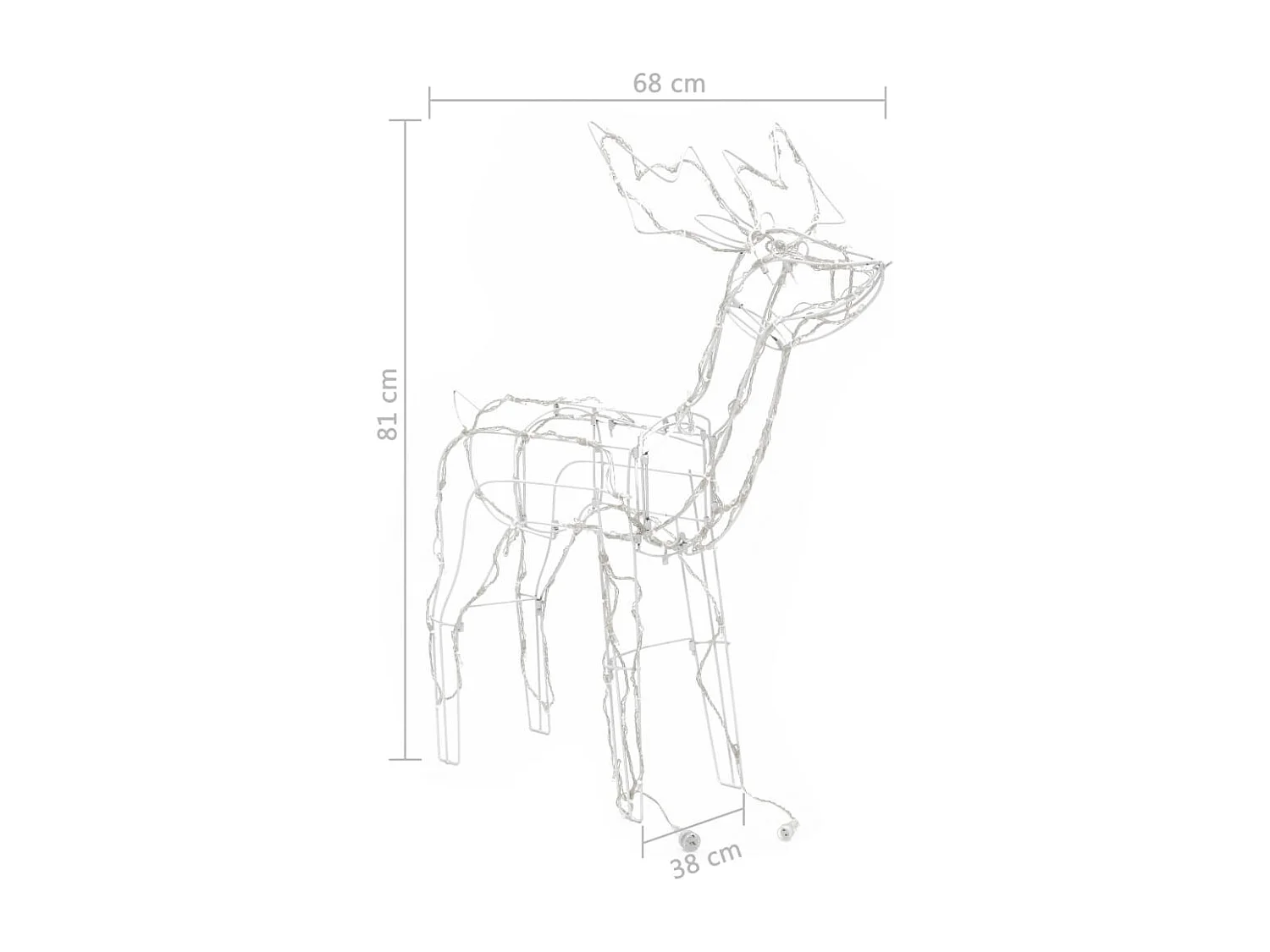 Cordón de luz navideña 3 piezas Reno 229 LED