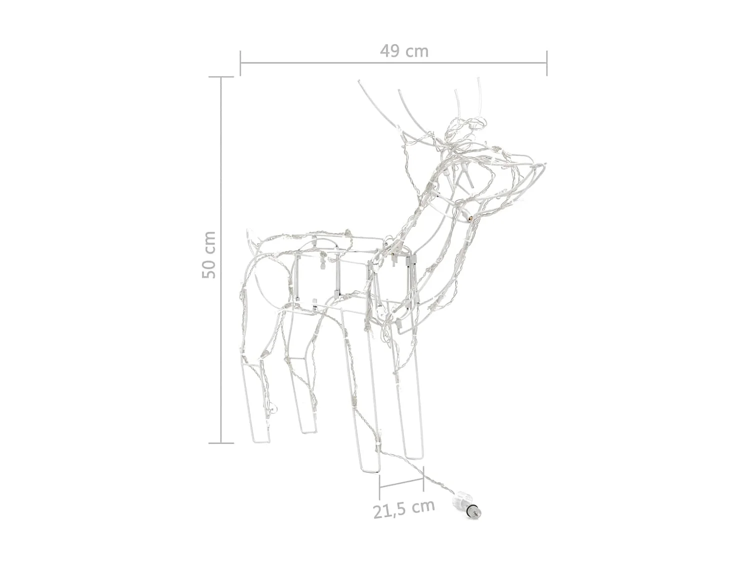 Cordón de luz navideña 3 piezas Reno 229 LED