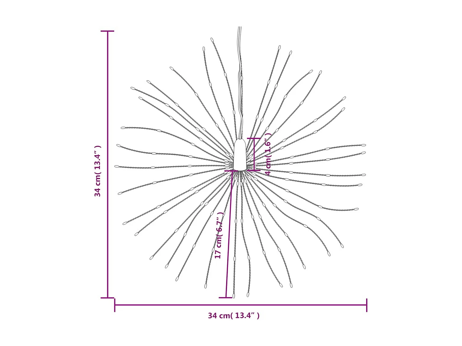 Étoile rayonnante de Noël 140 LED 8 pcs multicolore 17 cm