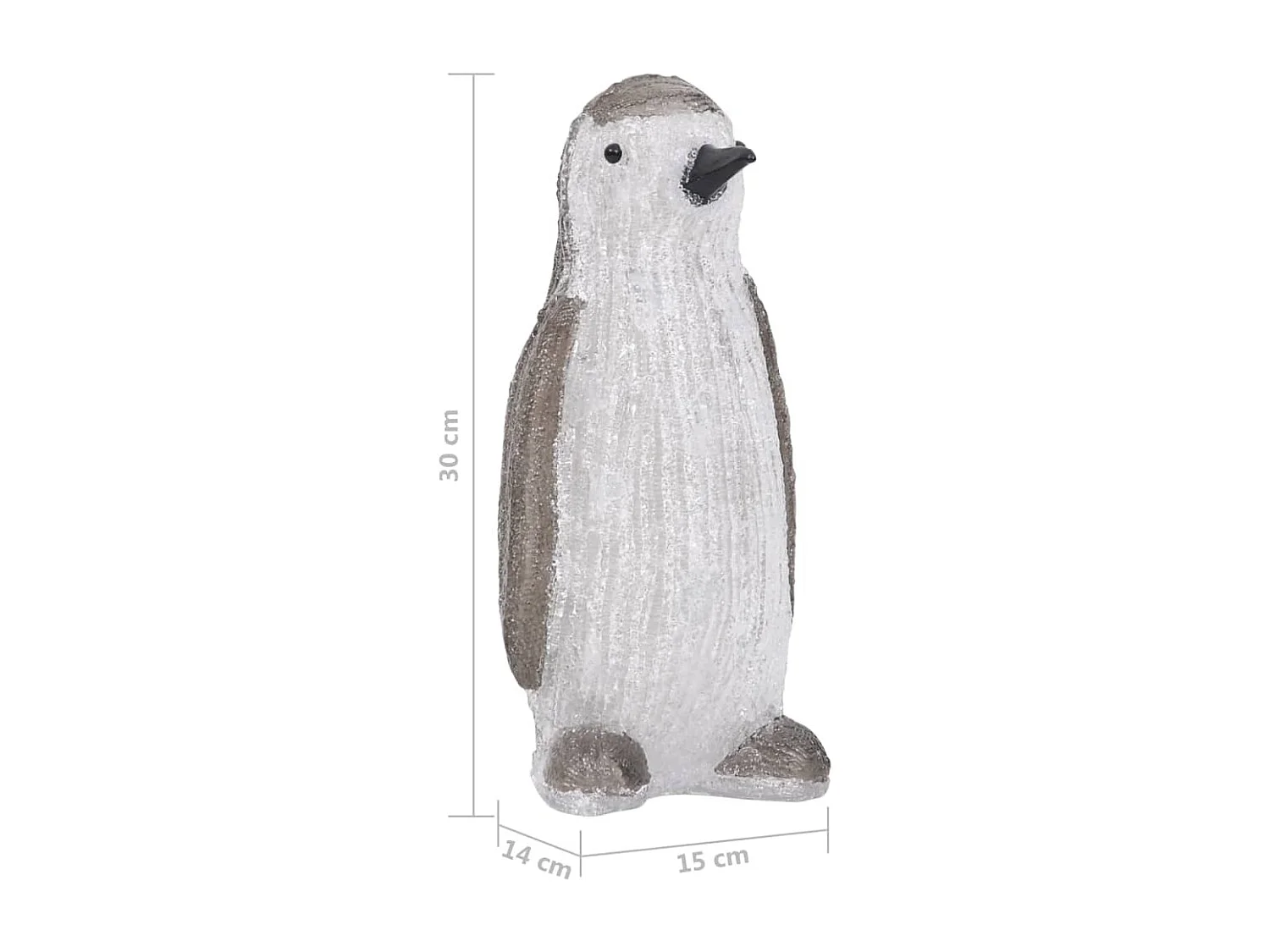 Sagoma di pinguino natalizio LED acrilico 30 cm