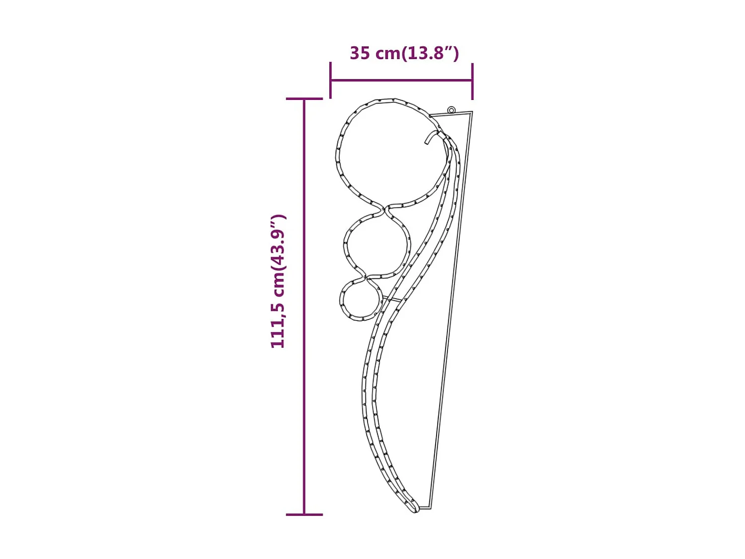 Luzes de corda em forma de bola 8 unidades Branco quente