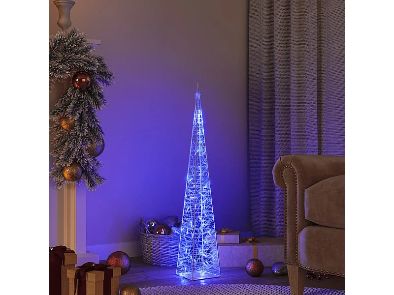 Cono luminoso LED decorativo Acrilico Blu 90 cm