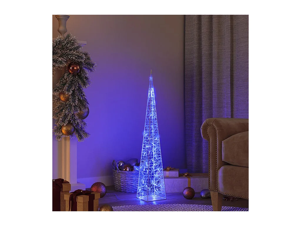 Cono luminoso LED decorativo Acrilico Blu 90 cm