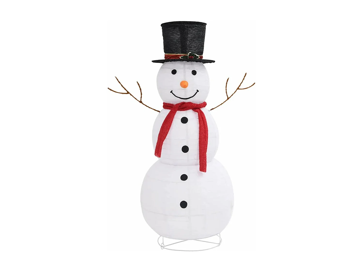 Statuetta natalizia con pupazzo di neve a LED in tessuto 120 cm