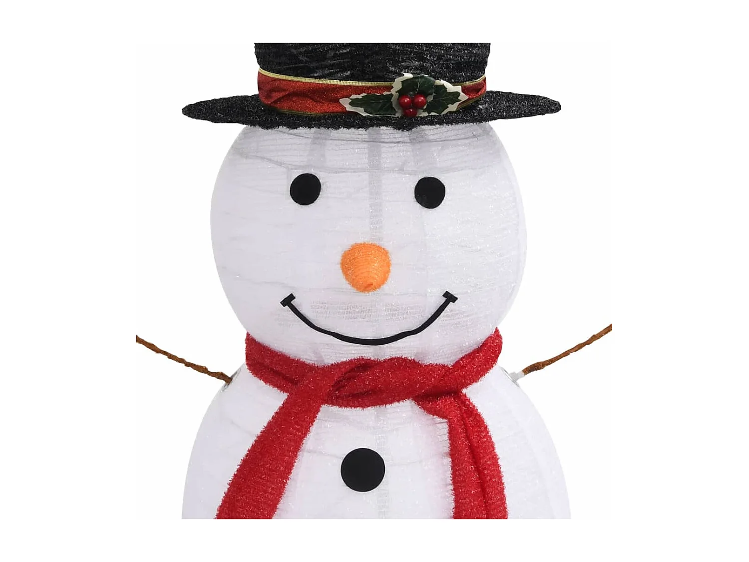 Statuetta natalizia con pupazzo di neve a LED in tessuto 120 cm