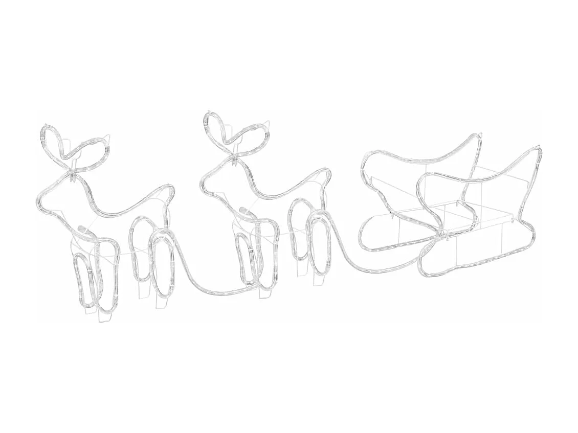 Decoración navideña exterior renos y trineos 576 LED