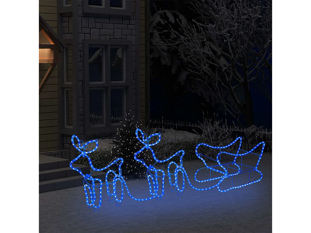 Décoration de Noël d'extérieur Renne et traîneau 576 LED