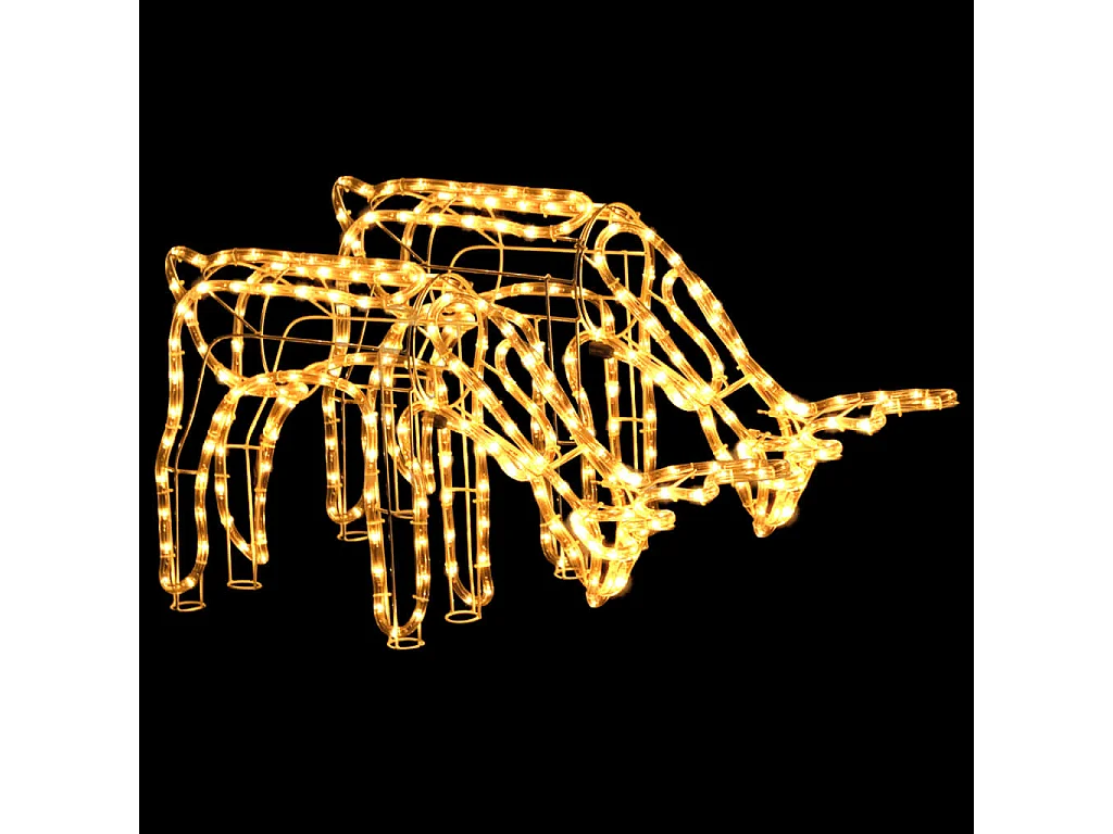 Renne di Natale 2 pz Bianco caldo 73x31x45 cm