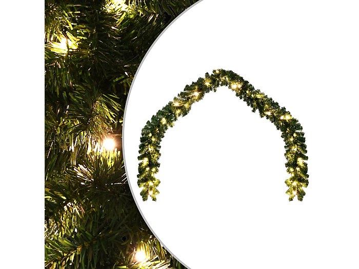 Ghirlanda Natalizia Con Luci 30 LED - 2.7 Metri Per Porte, Scale E Camino, Decorazioni Incluse - Foto 4