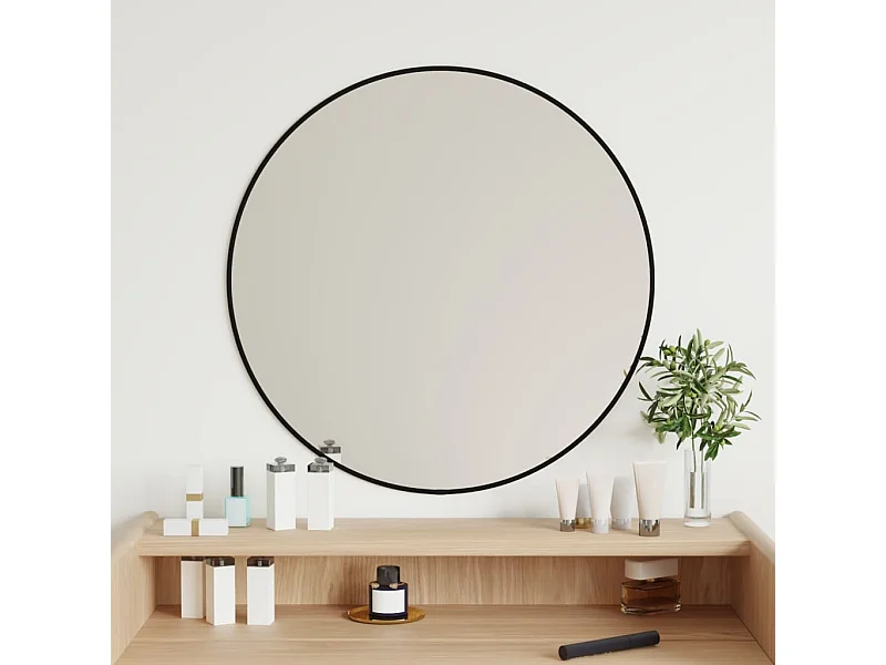 Specchio da Parete Nero Ø 60 cm Rotondo