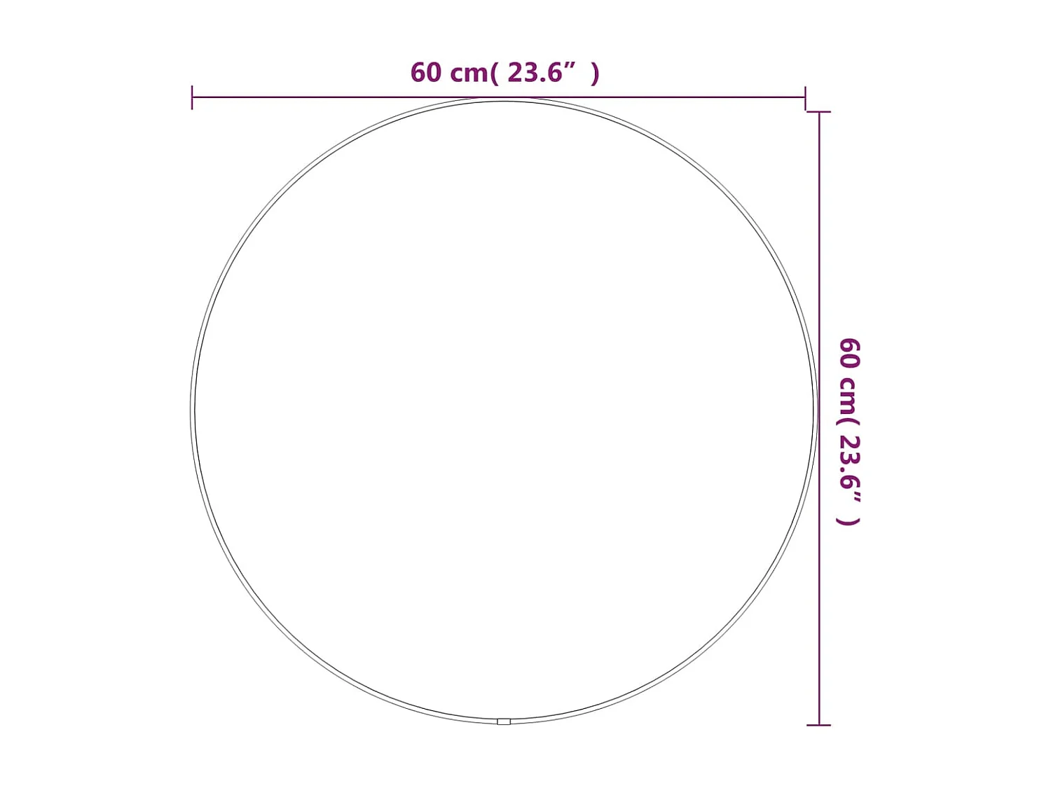 Specchio da Parete Nero Ø 60 cm Rotondo