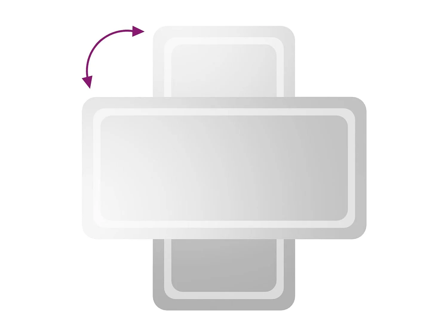 Espelho de casa de banho com luzes LED 50x100 cm