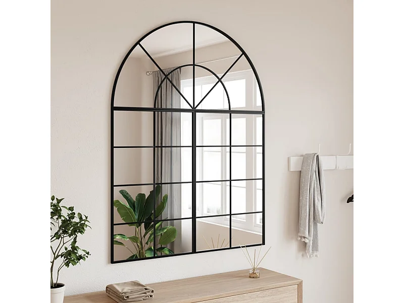 Miroir mural noir 100x130 cm arche fer