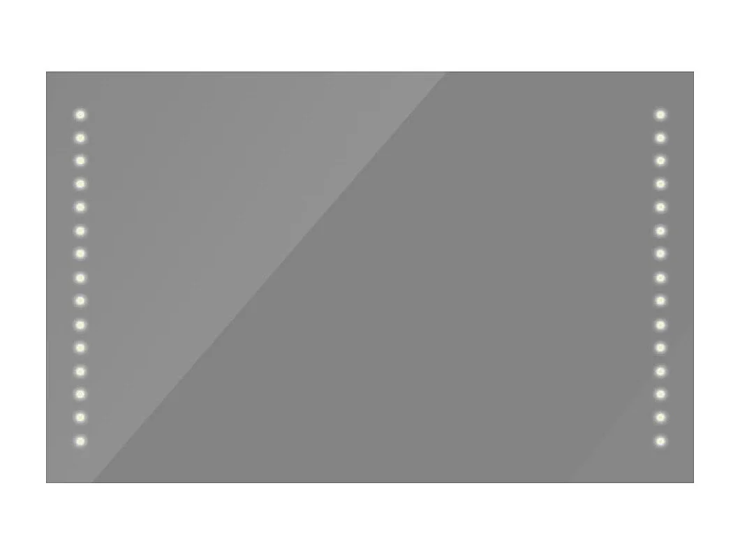 Espelho de casa de banho com luzes LED, instalação parede, 100 x 60 cm