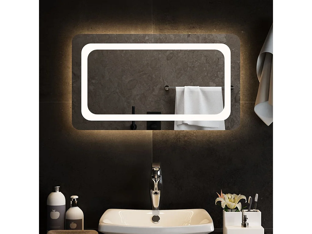 Specchio da Bagno con Luci LED 70x40 cm