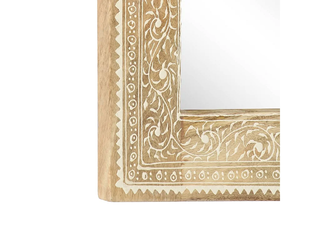 Miroir peint à la main 40x55 cm Bois de manguier solide