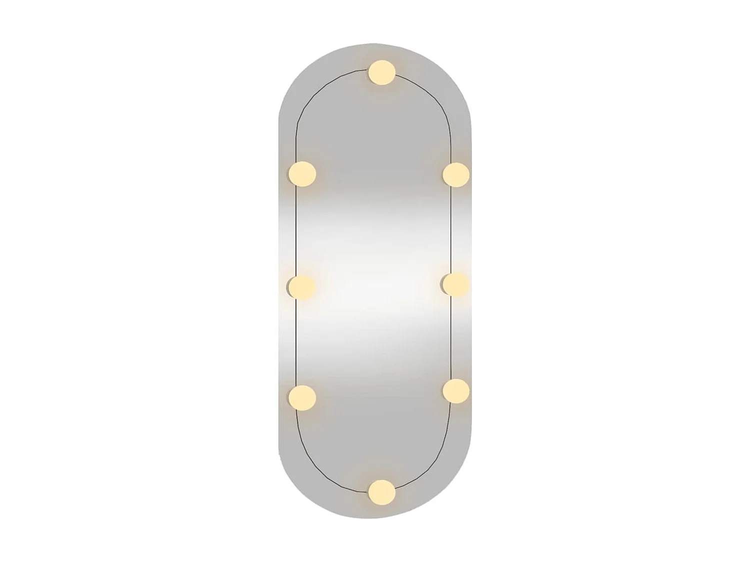 Specchio da Parete con Luci LED 35x80 cm Vetro Ovale