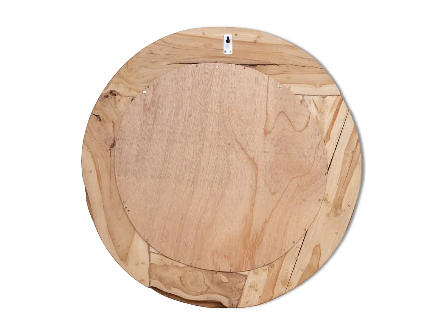 Espejo decorativo de teca 80 cm redondo
