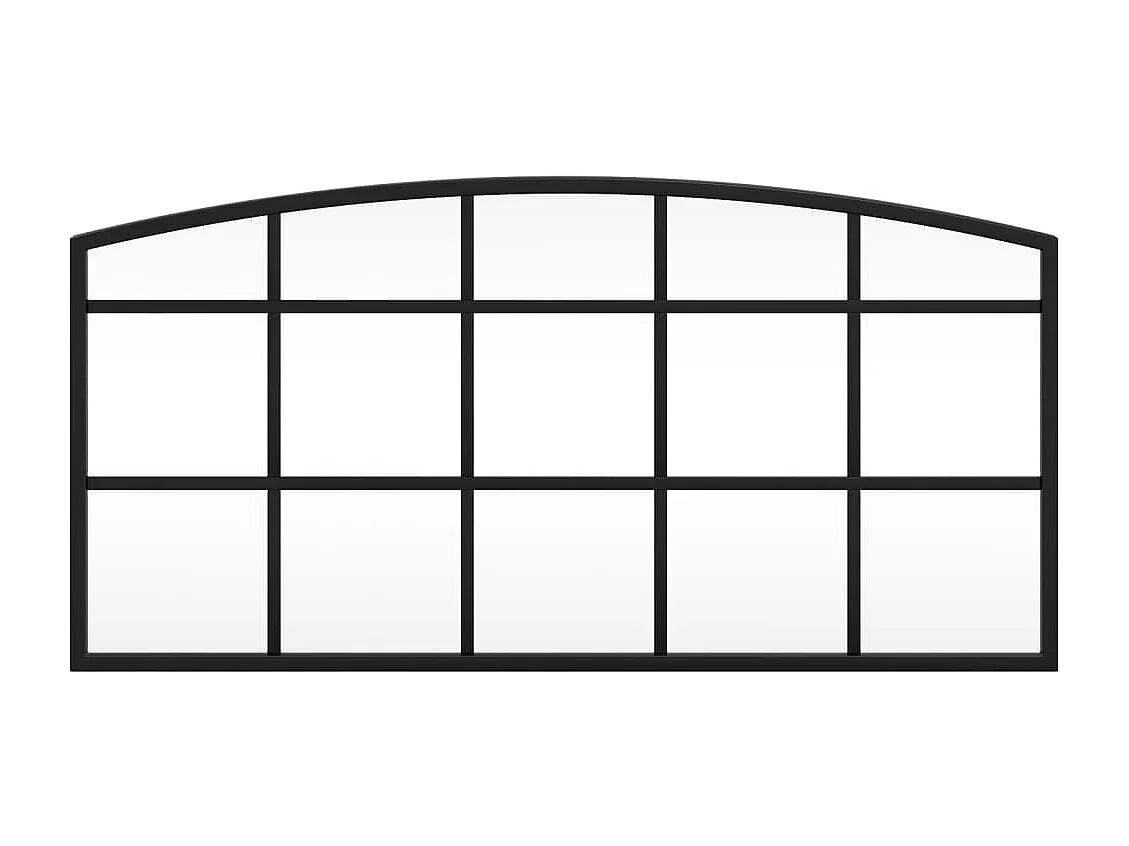 Wandspiegel Schwarz 60x30 cm Gewölbt Eisen